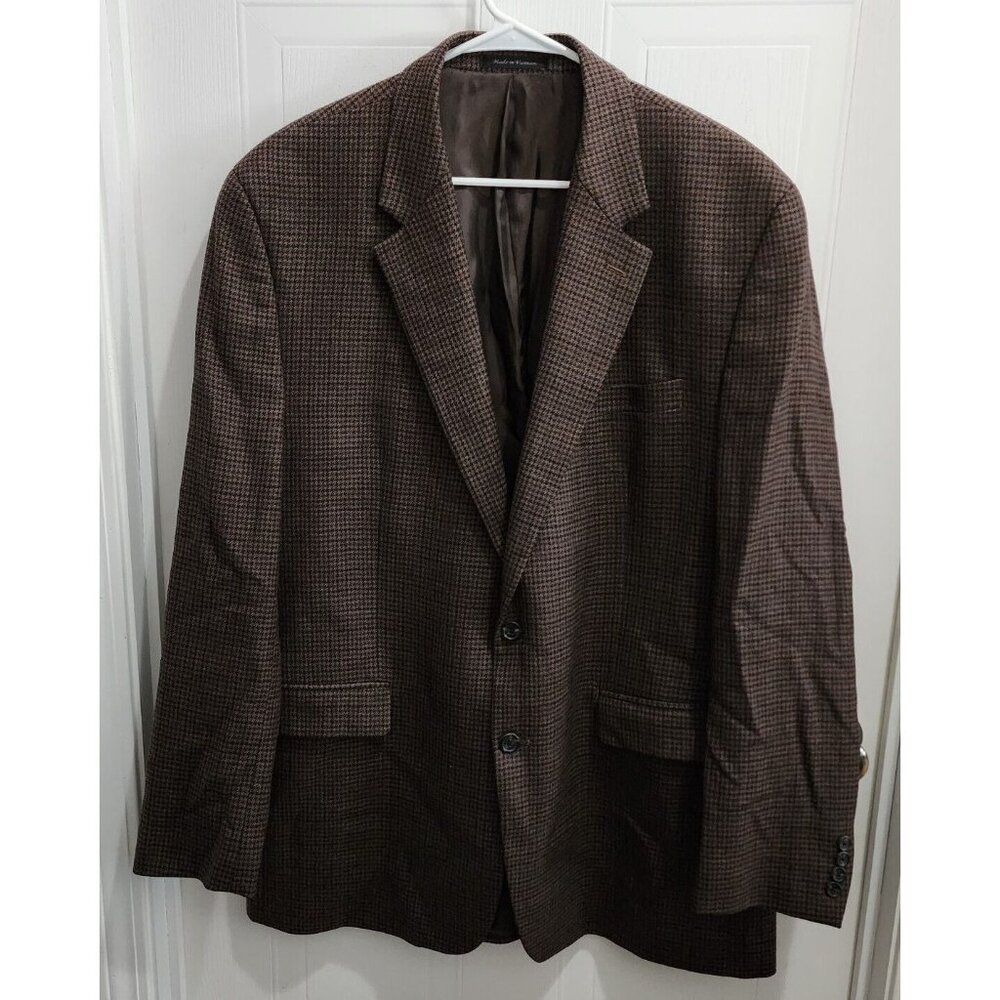 CHAPS Ralph Lauren‎ Mens 46L Brown Soft Lambswool Blazer Sport Coat Suit Jacket